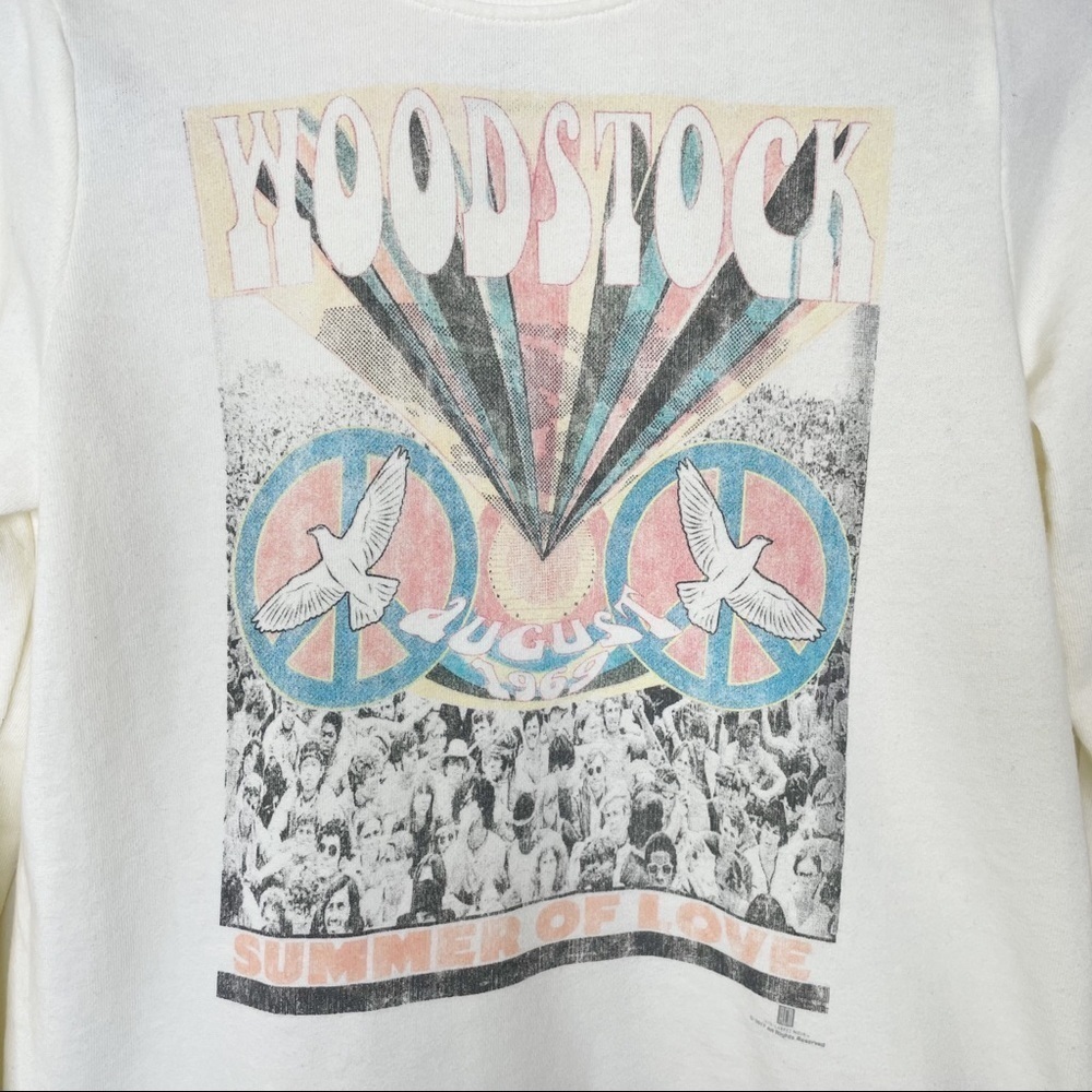 Mighty Fine Woodstock print long sleeve shirt S